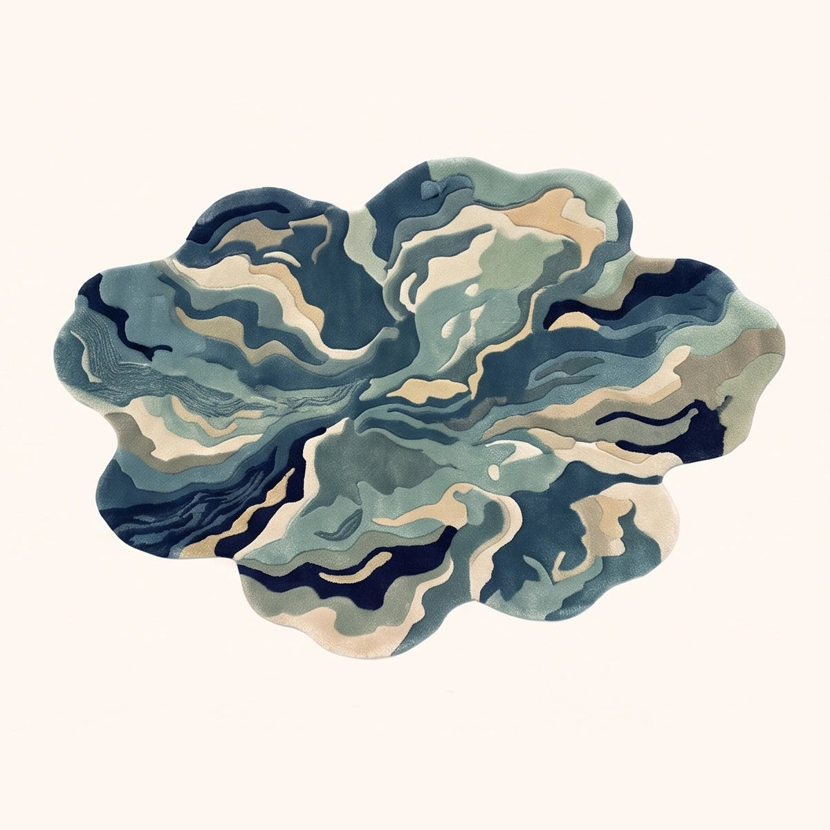 Organic Contours – Contemporary Abstract – Teal Sage
