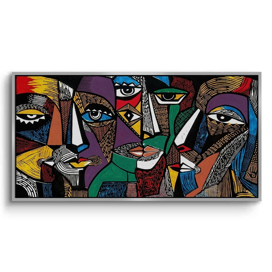 2Cubist Tribal Faces - Canvas