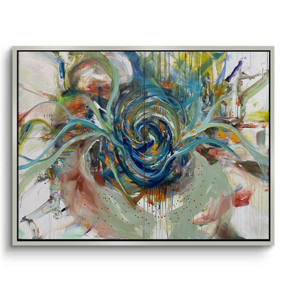 Teal Motion Abstract - Canvas