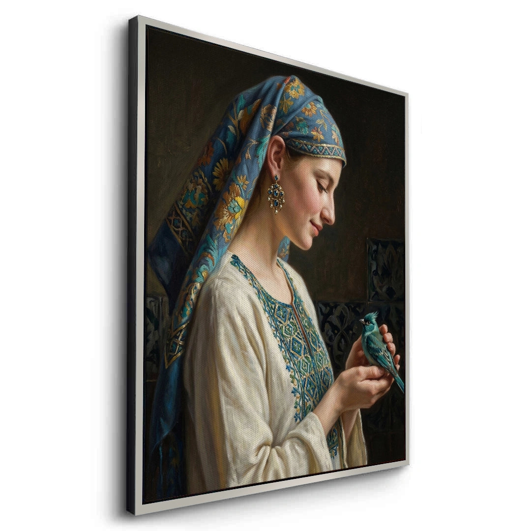 2Woman with Azure Bird - Canvas