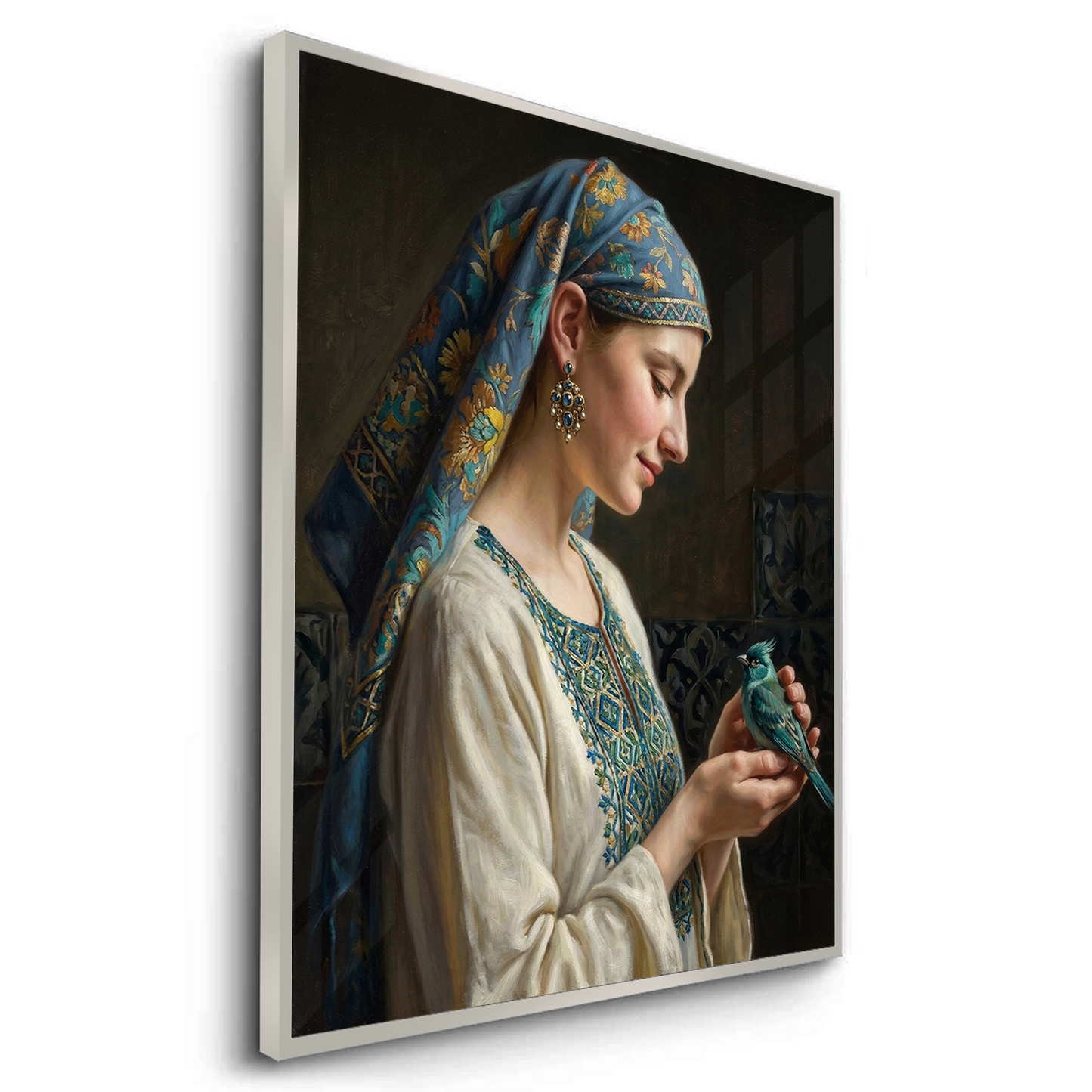 2Woman with Azure Bird - Fine Art