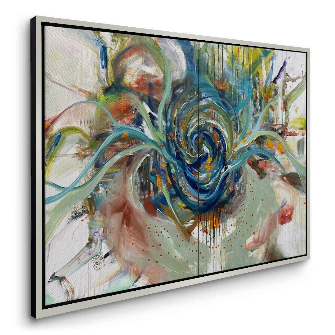 2Teal Motion Abstract - Canvas