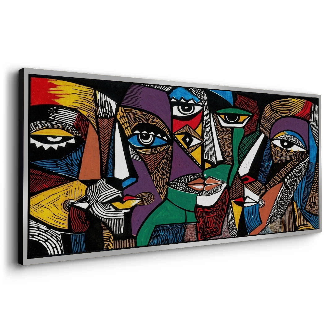 2Cubist Tribal Faces - Canvas