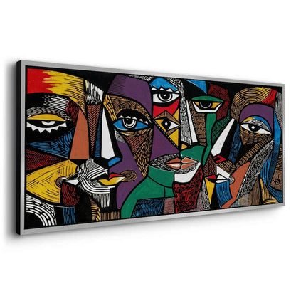 Cubist Tribal Faces - Canvas