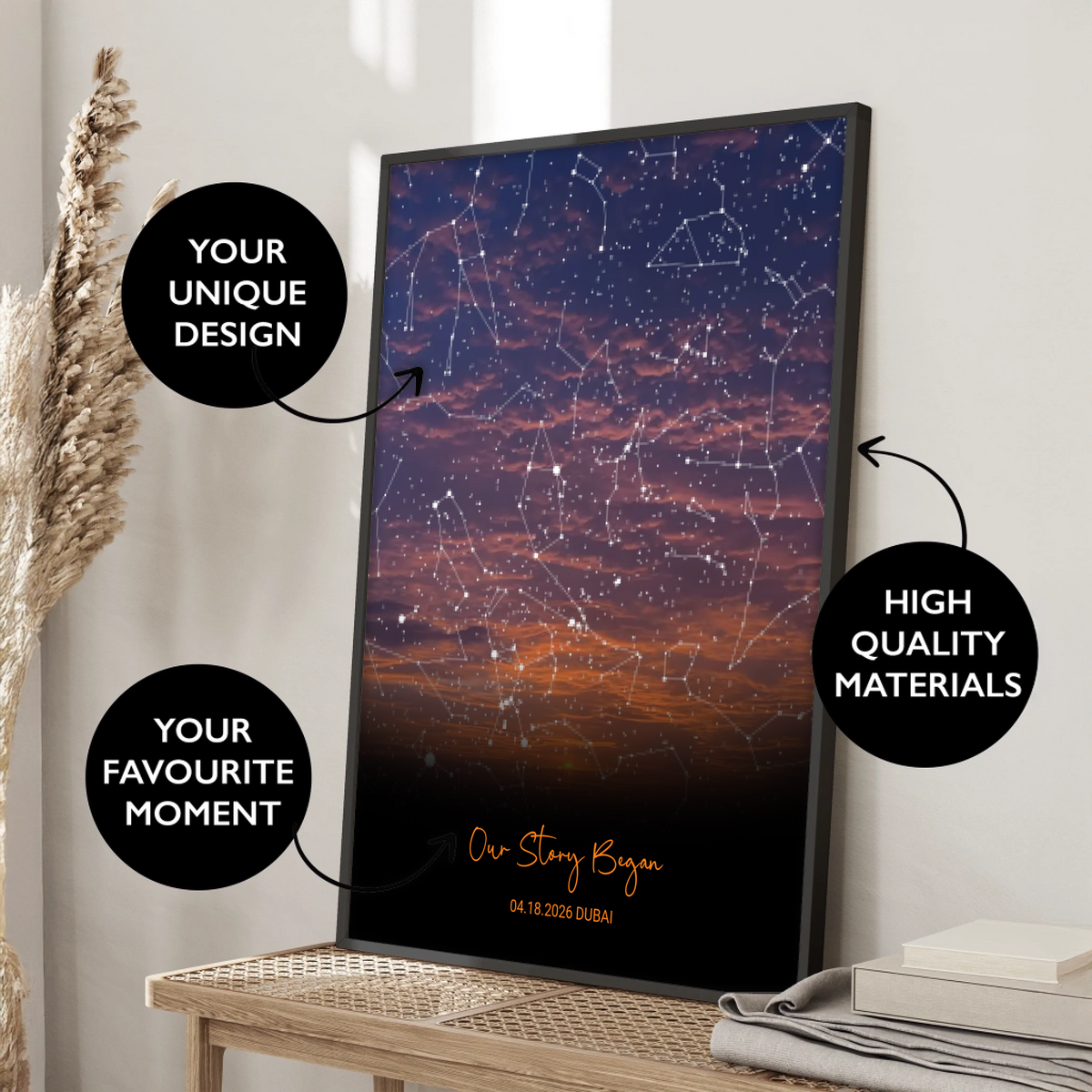 Sky Star Map - Amber Dusk