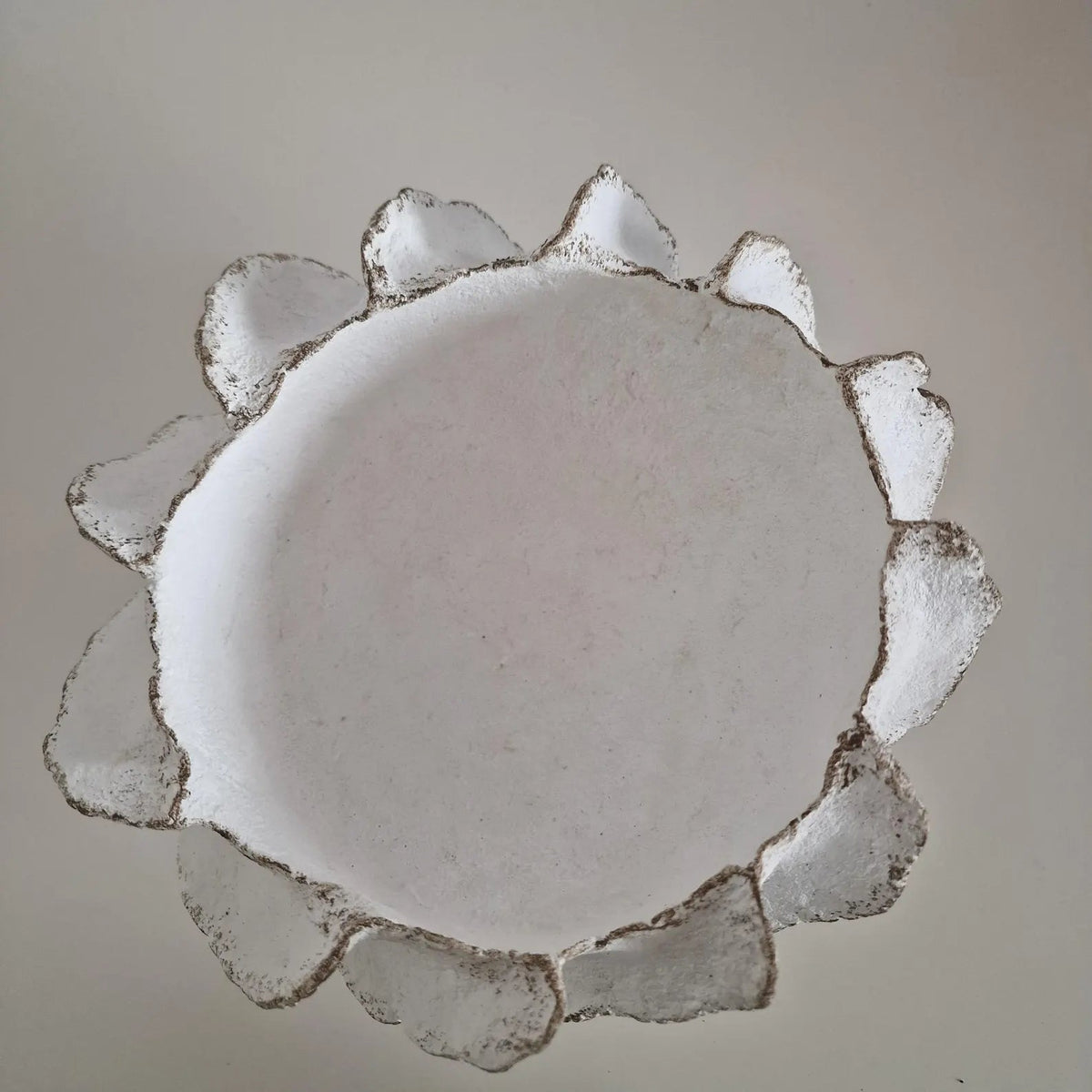 Seafoam Shell Handmade Sculptural Vessel – White, Eco Paper (1)
