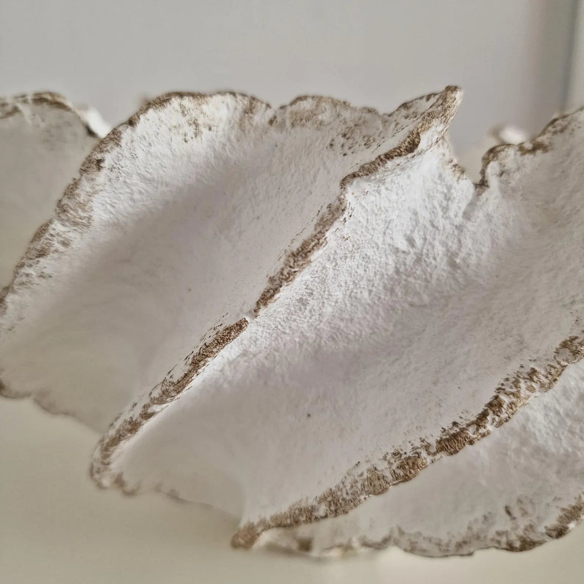 Seafoam Shell Handmade Sculptural Vessel – White, Eco Paper (3)
