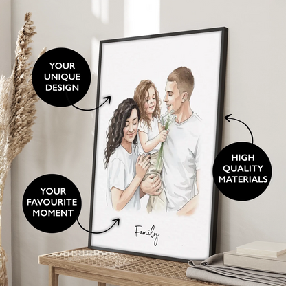Watercolor family portrait