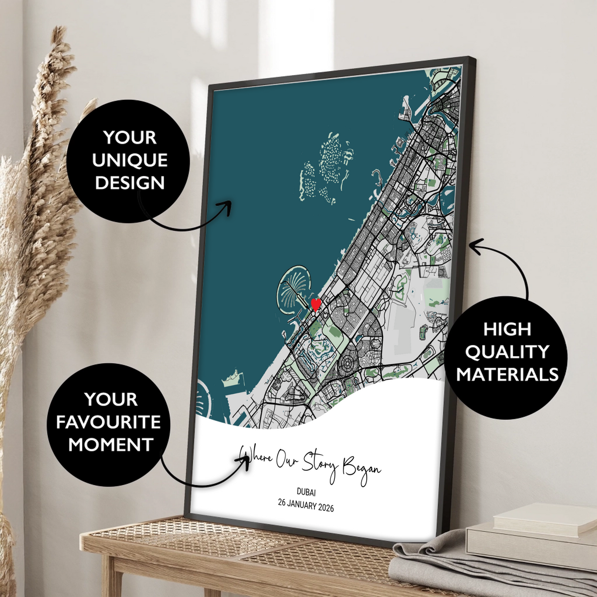 2Where Our Story Began Map Print