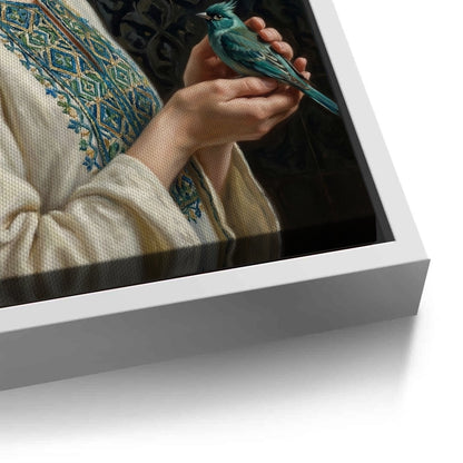 Woman with Azure Bird - Canvas
