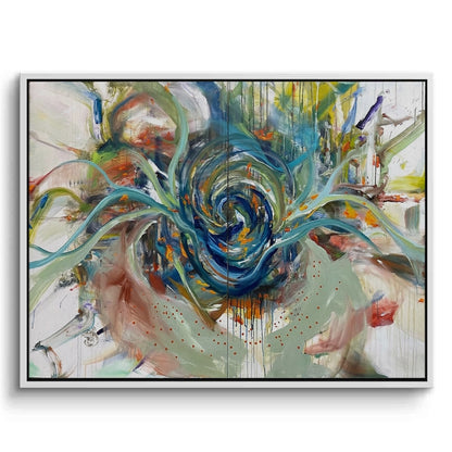 Teal Motion Abstract - Canvas