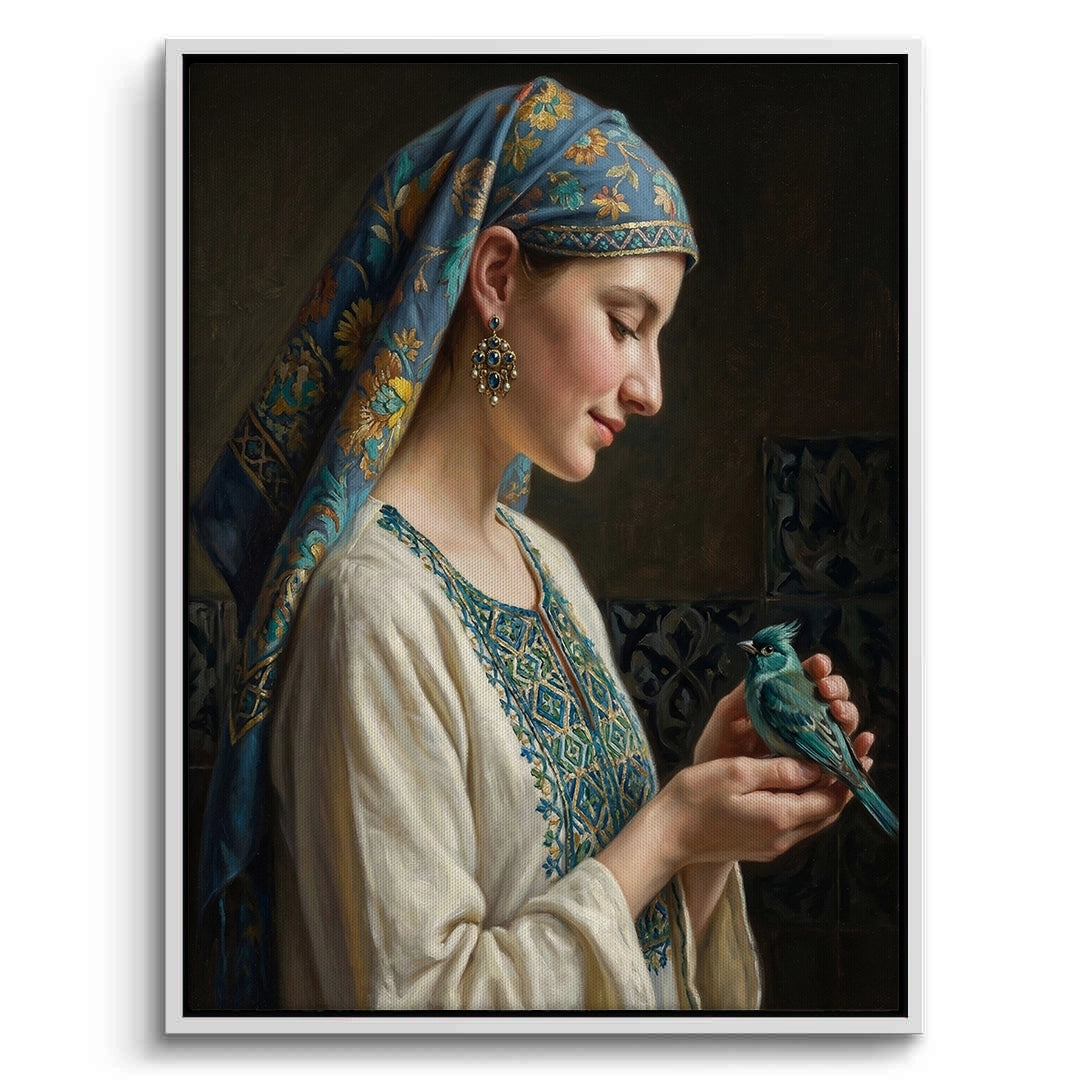 2Woman with Azure Bird - Canvas