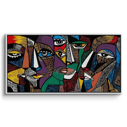 Cubist Tribal Faces - Canvas