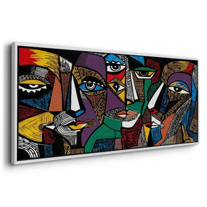Cubist Tribal Faces - Canvas