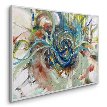Teal Motion Abstract - Fine Art