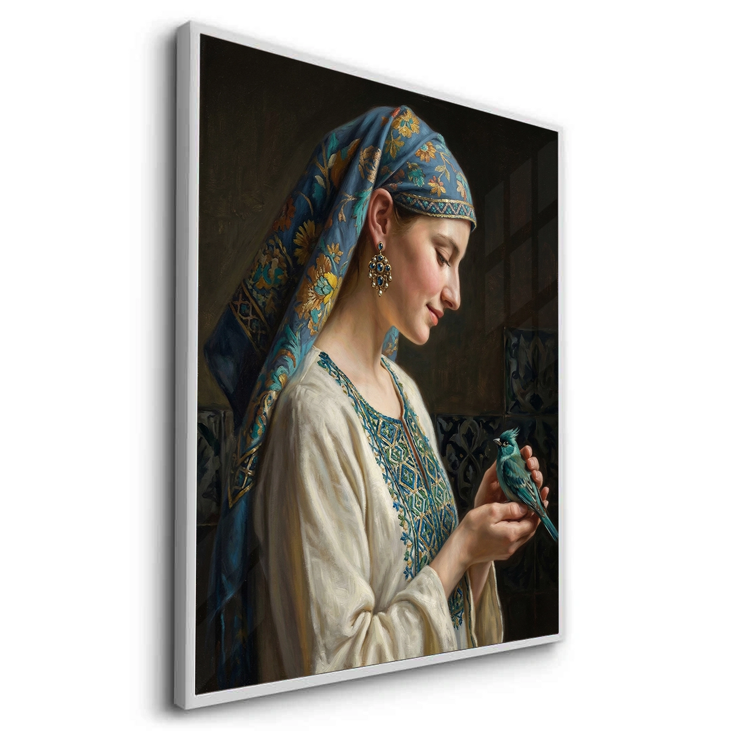2Woman with Azure Bird - Fine Art