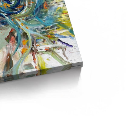 Teal Motion Abstract - Canvas