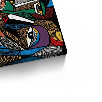 Cubist Tribal Faces - Canvas
