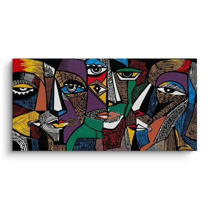 Cubist Tribal Faces - Canvas