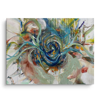 Teal Motion Abstract - Canvas