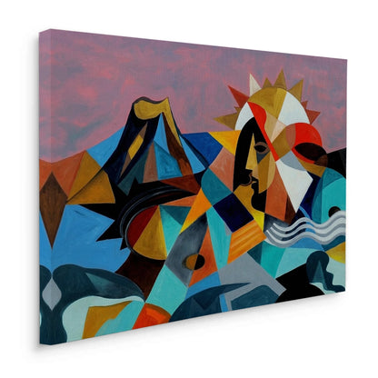 Cubist Sun Spirit - Canvas