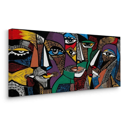 Cubist Tribal Faces - Canvas