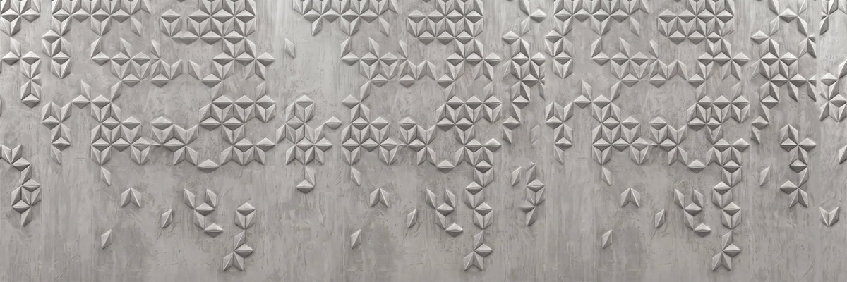 3D Geometric Stars Concrete Wallpaper Mural – Design