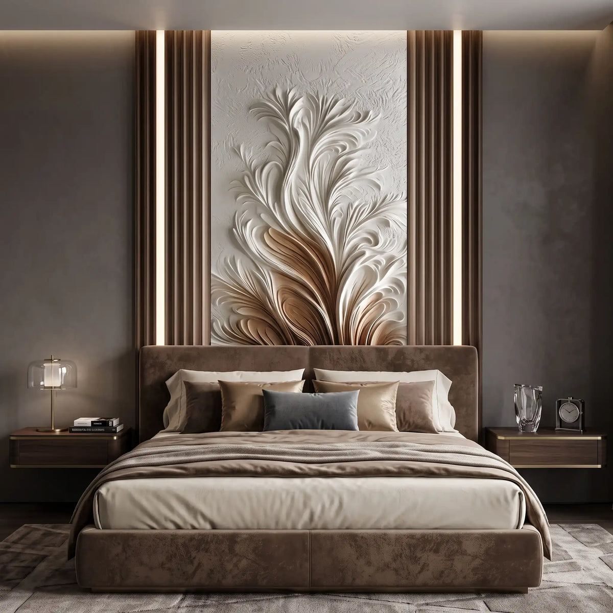 3D Golden Bloom Wallpaper Mural – Bedroom