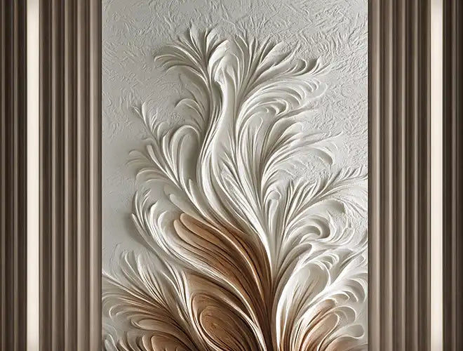 3D Golden Bloom Wallpaper Mural – design