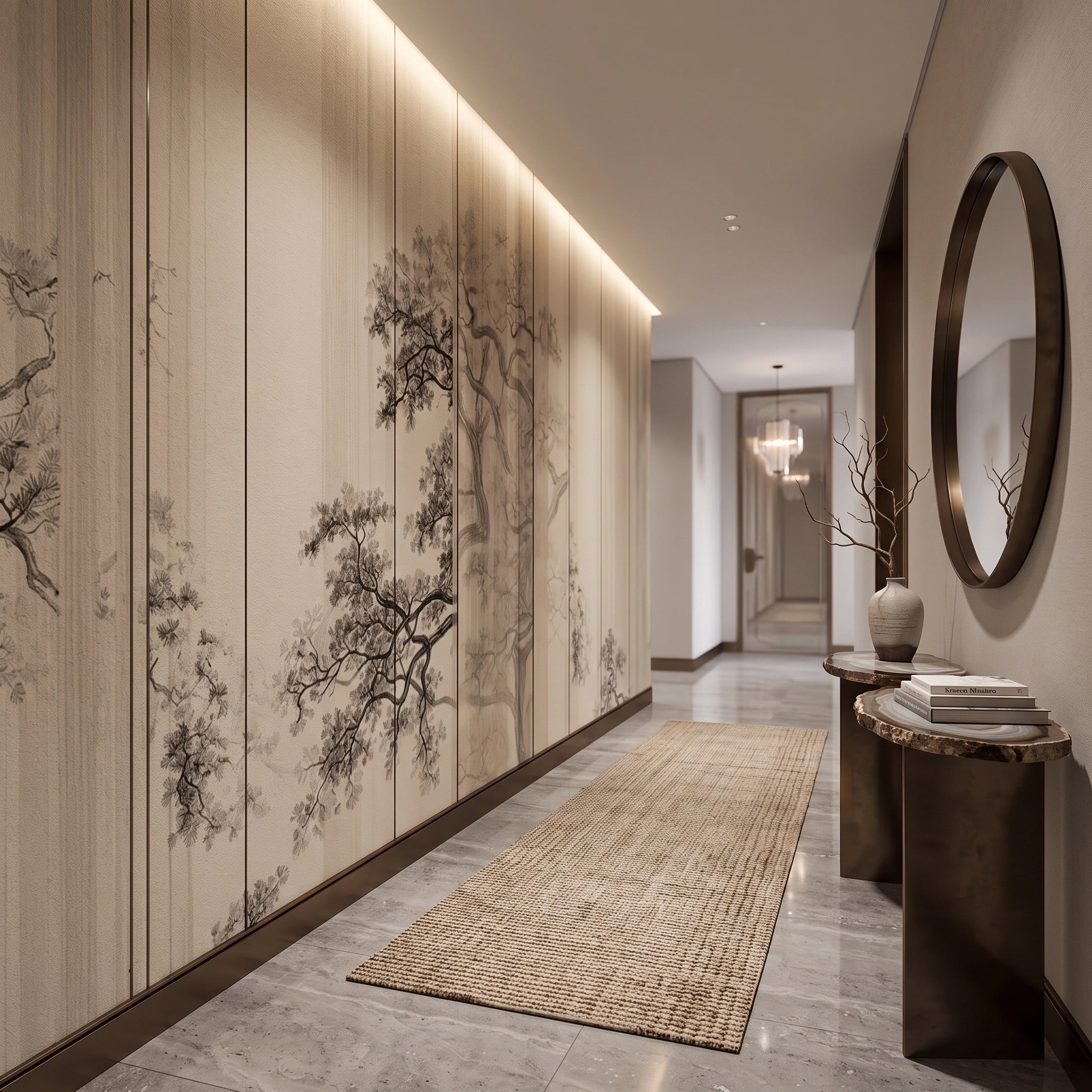 Bamboo Grove Wood Panel Wallpaper Mural – Hallway