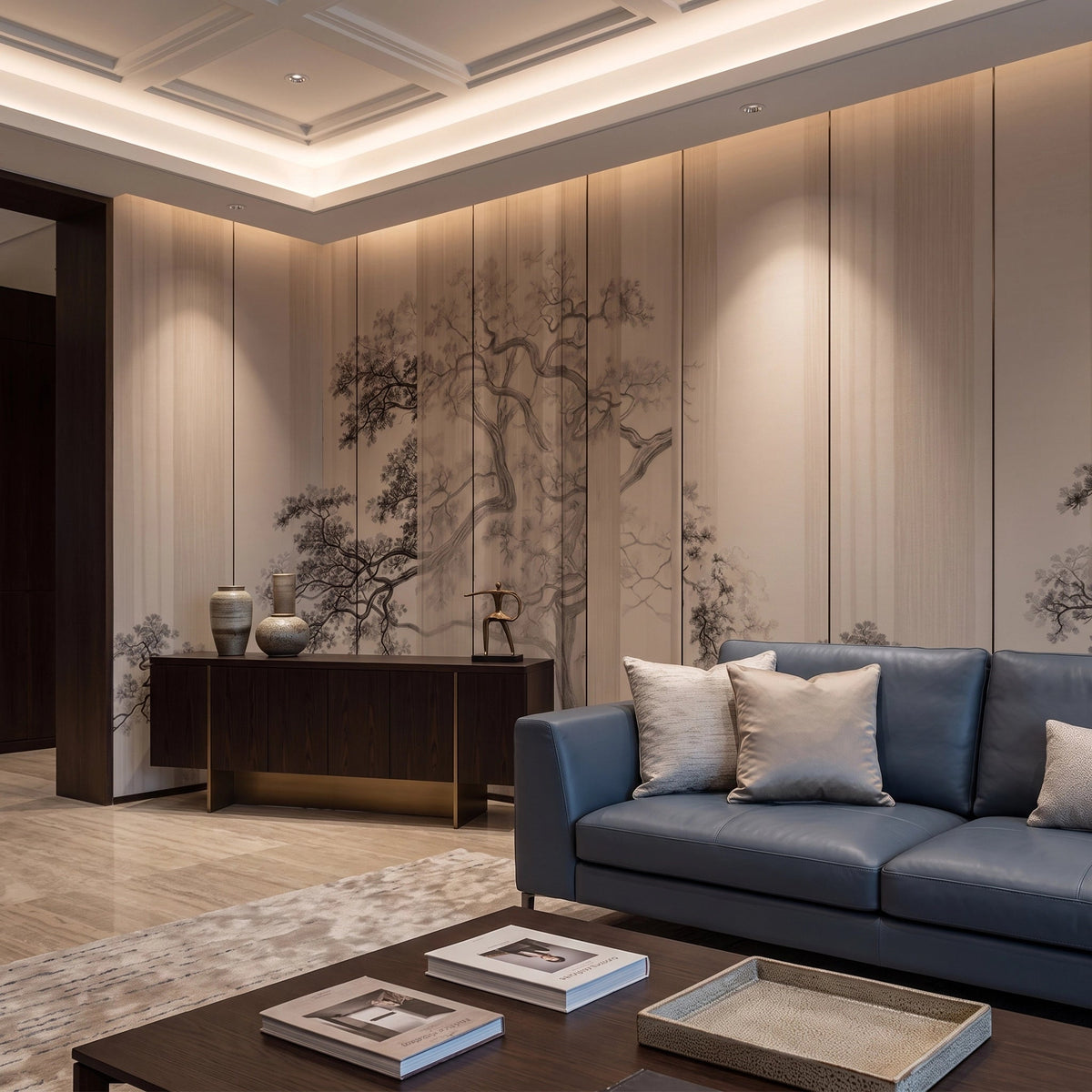 Bamboo Grove Wood Panel Wallpaper Mural – Living Room