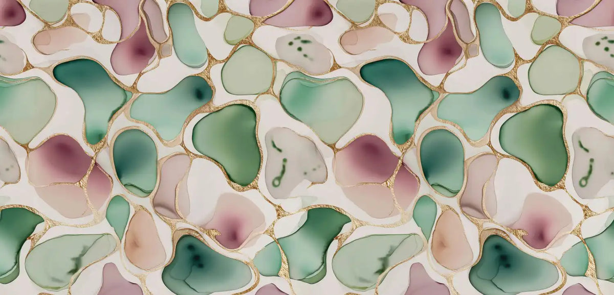 Blush Green Leaf Wallpaper – design