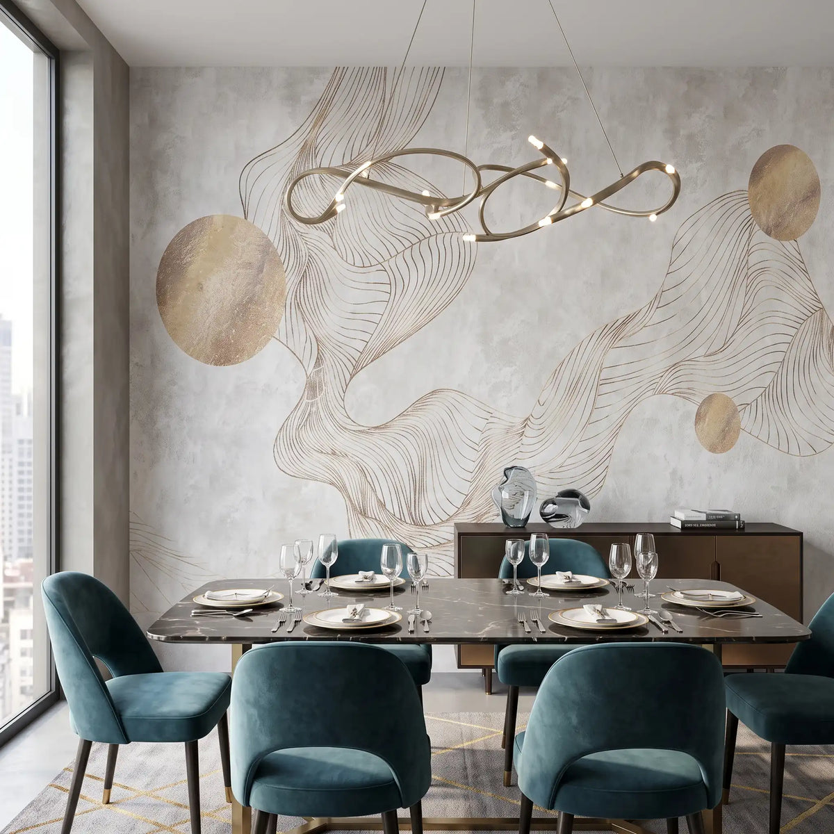 Blush Petal Wallpaper Mural – Dining Room