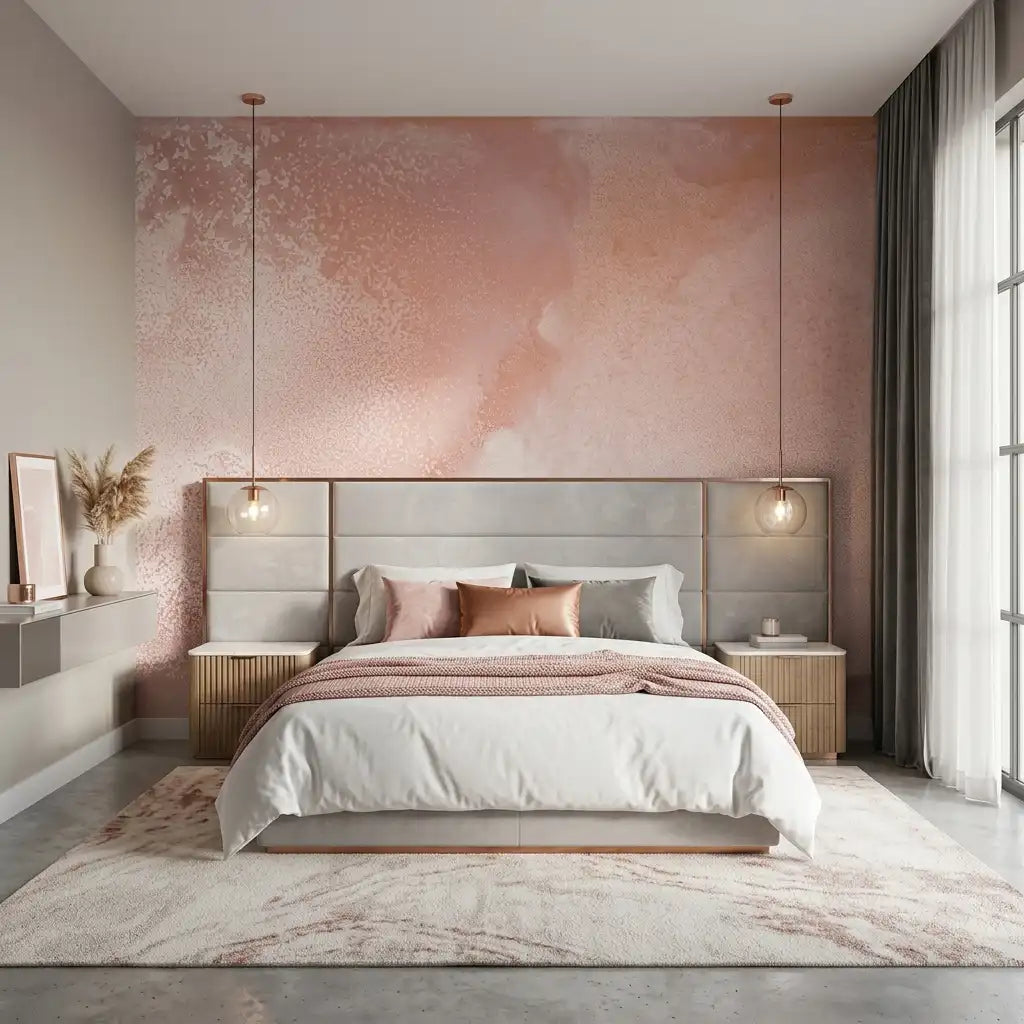 Blush Watercolor Wash Wallpaper Mural – Bedroom