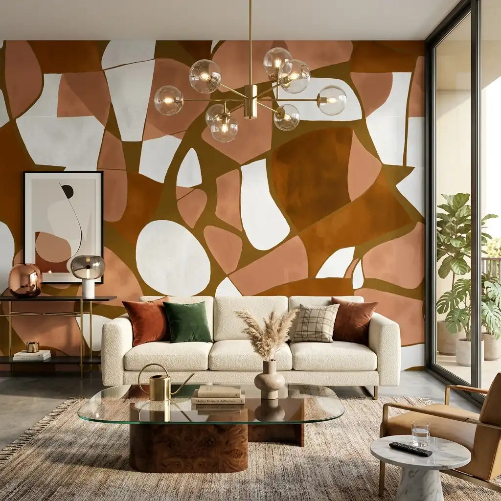 Bold Terrazzo Wallpaper – Bronze Pearl