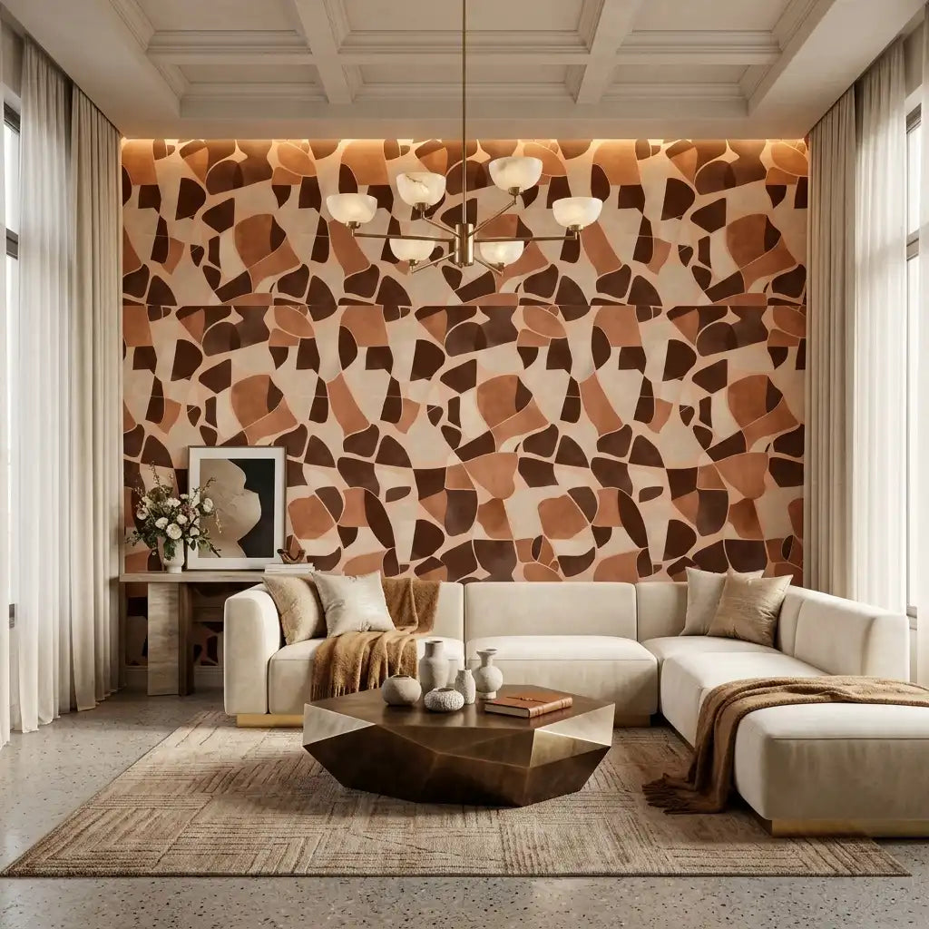Bold Terrazzo Wallpaper – Cinnamon Peach