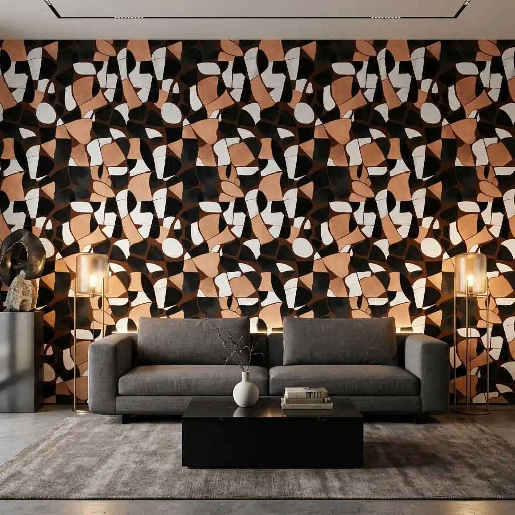 Bold Terrazzo Wallpaper – Cocoa Noir