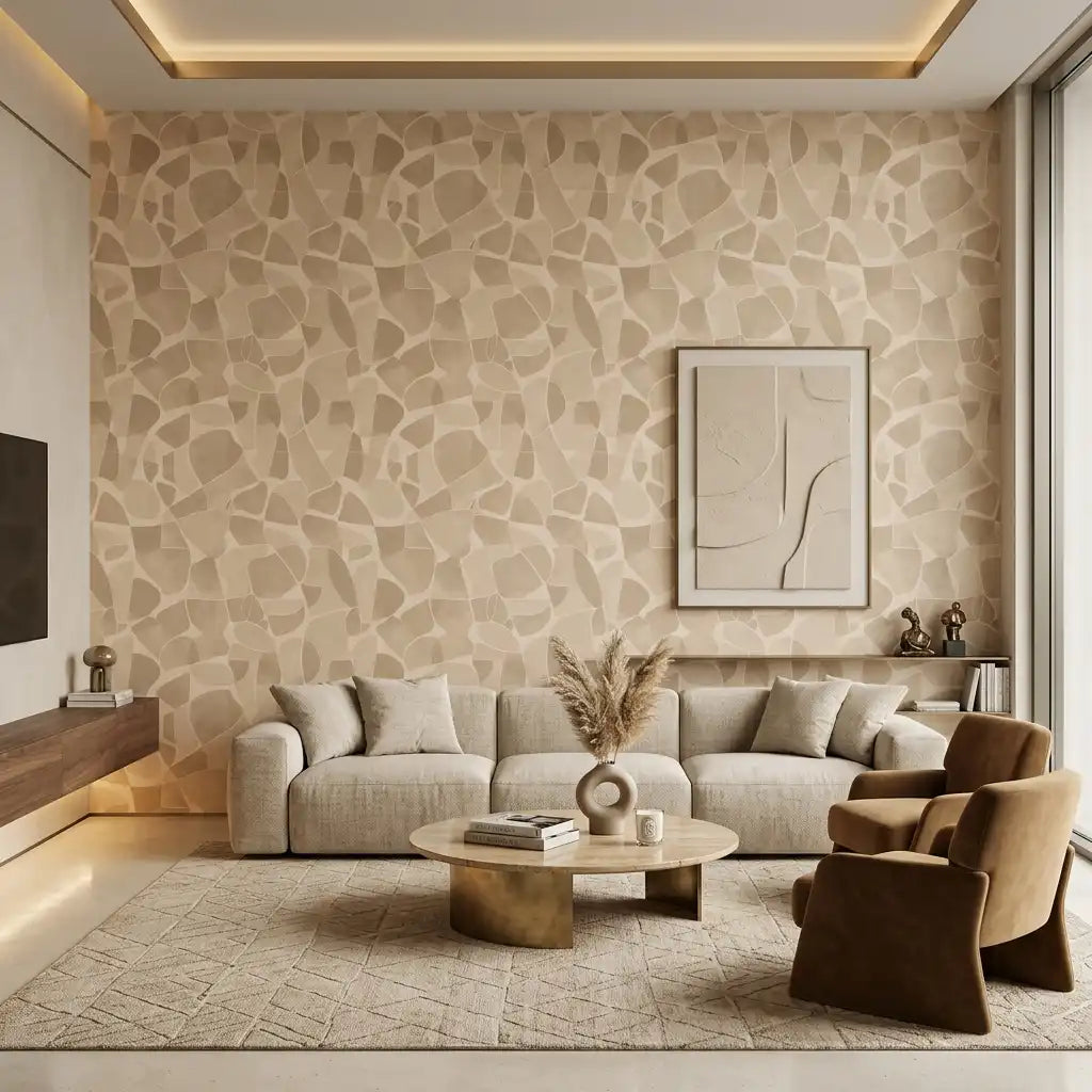 Bold Terrazzo Wallpaper – Sandstone