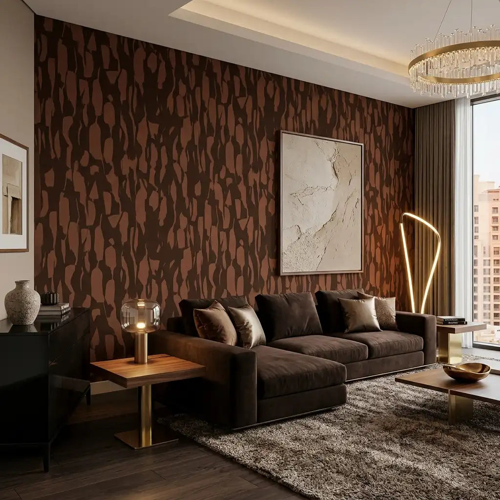 Carved Bark Texture Wallpaper – Cacao room
