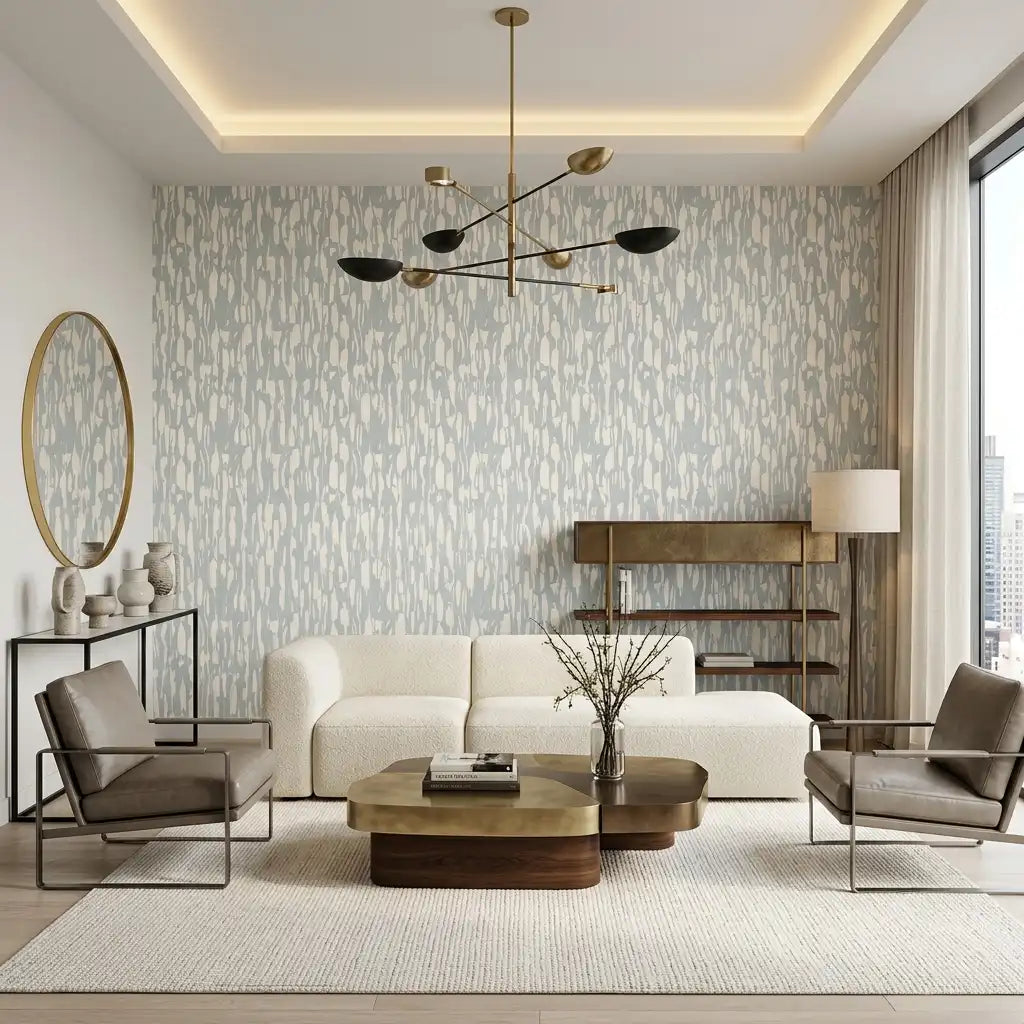 Carved Bark Texture Wallpaper – Glacier room