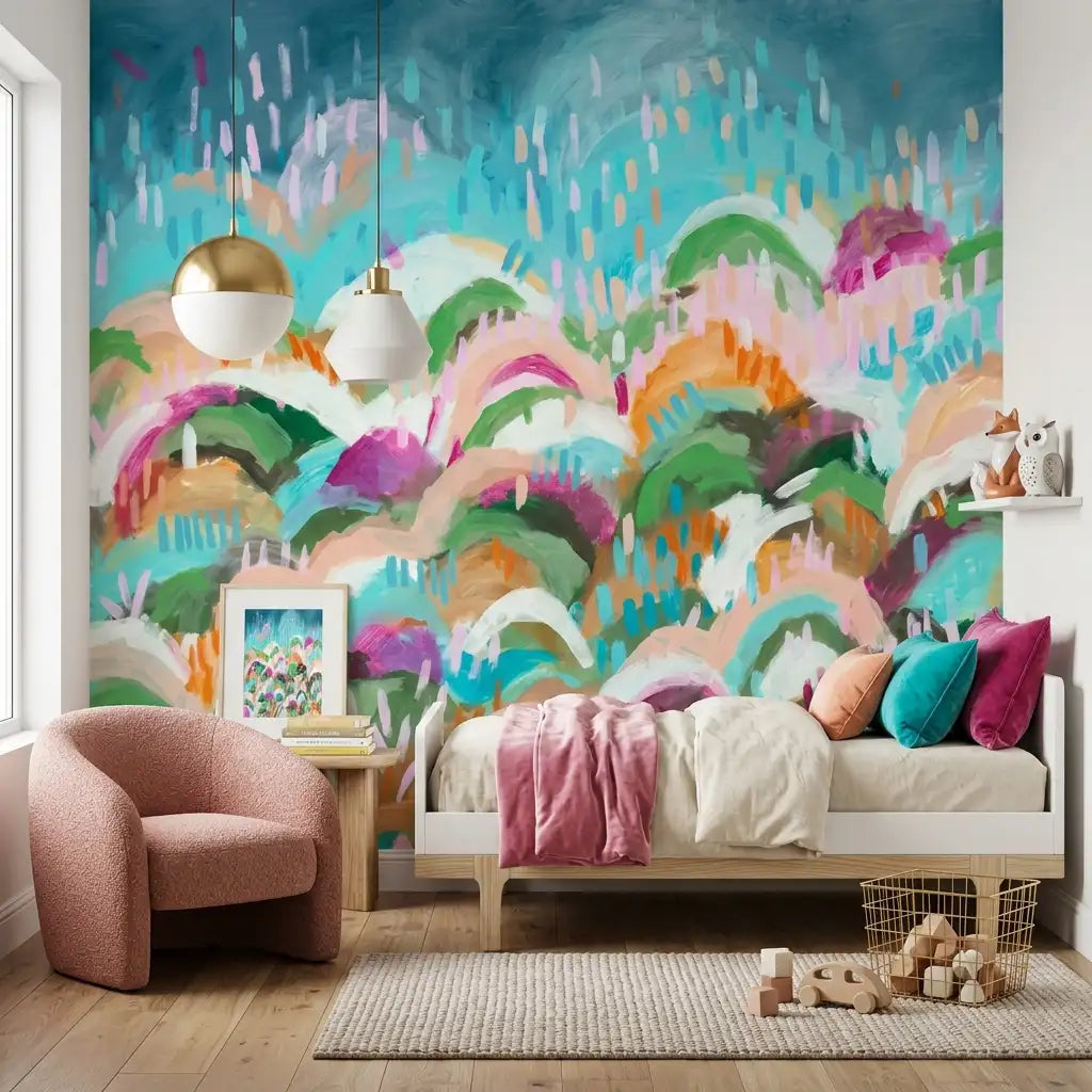Colourful Painted Hills Kids Wallpaper Mural – Kids Room