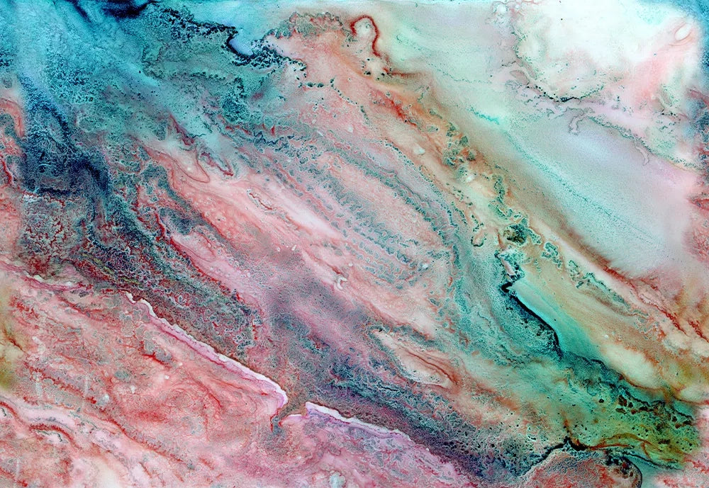 Coral & Teal Agate Wallpaper Mural – Design