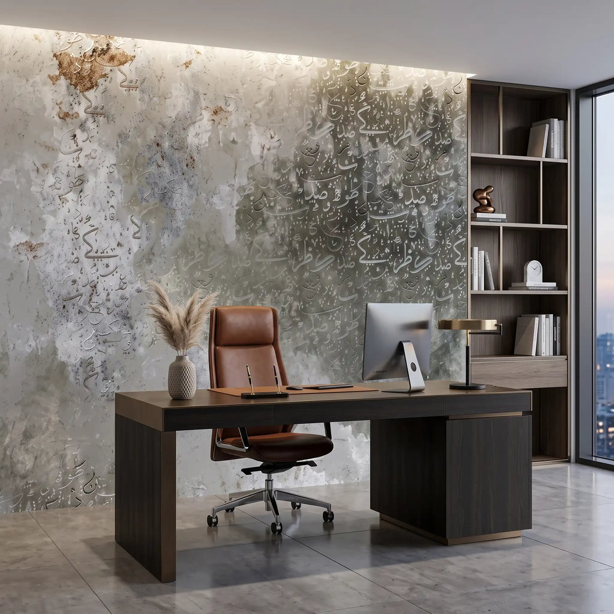 Dark Concrete Wallpaper Mural – Office