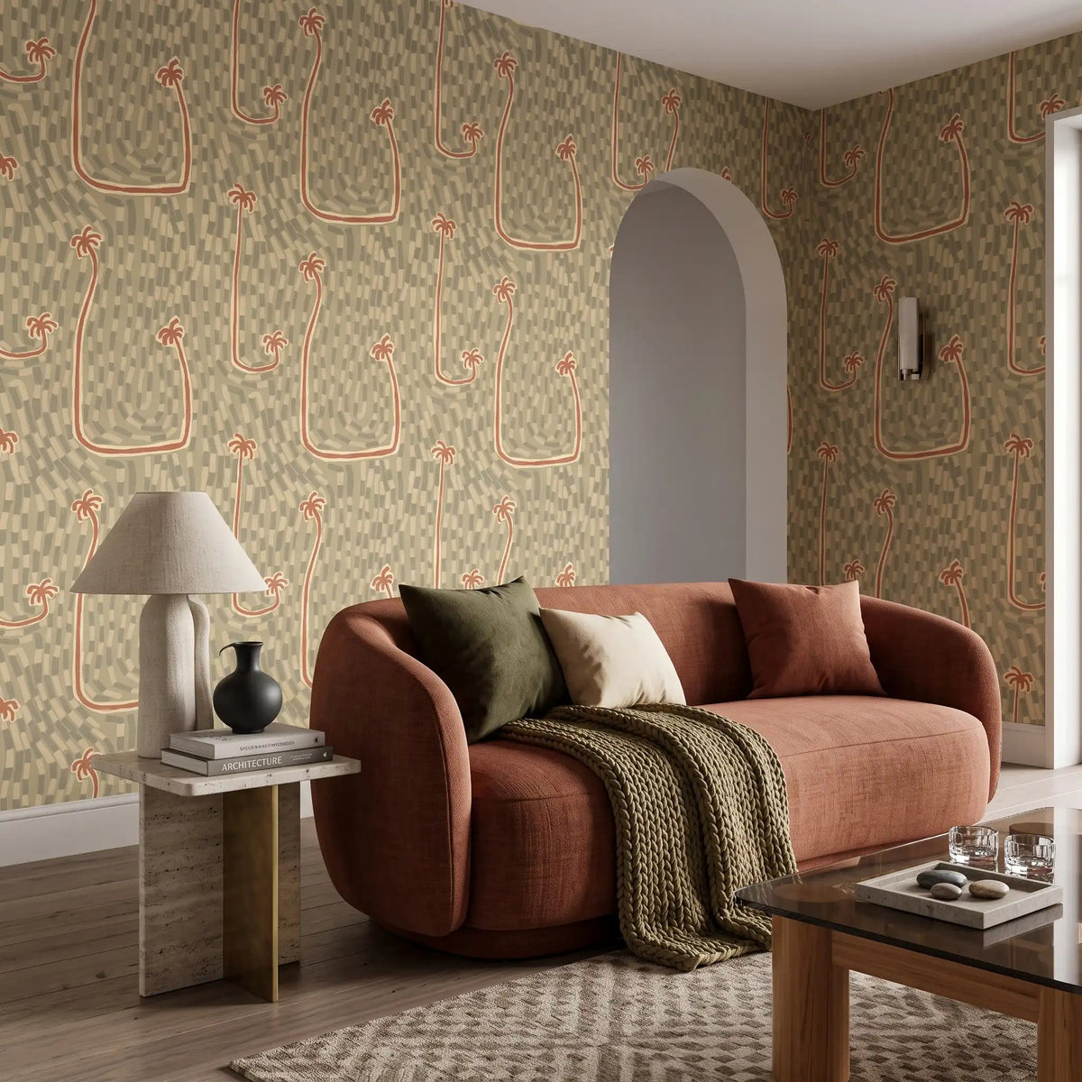 Desert Palm Oasis Wallpaper – Desert Sage