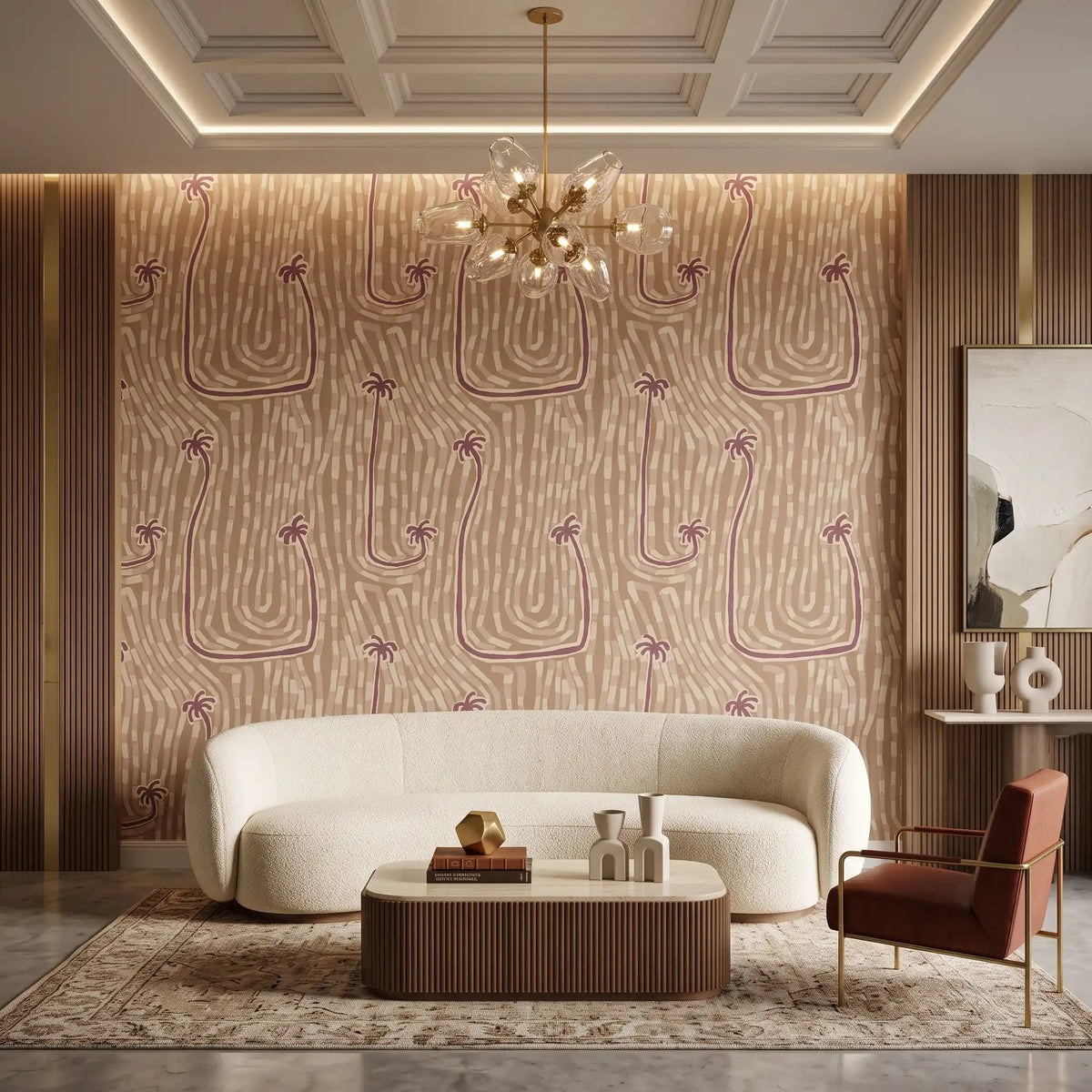 Desert Palm Oasis Wallpaper – Dusty Mocha