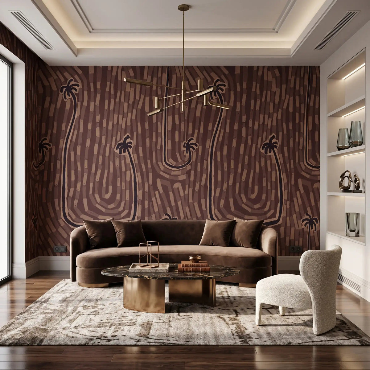 Desert Palm Oasis Wallpaper – Plum Noir