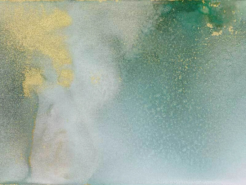 Emerald & Gold Watercolor Wallpaper Mural – Design