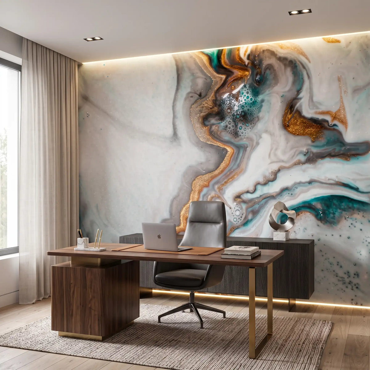 Fluid Art Swirl Wallpaper Mural – Office