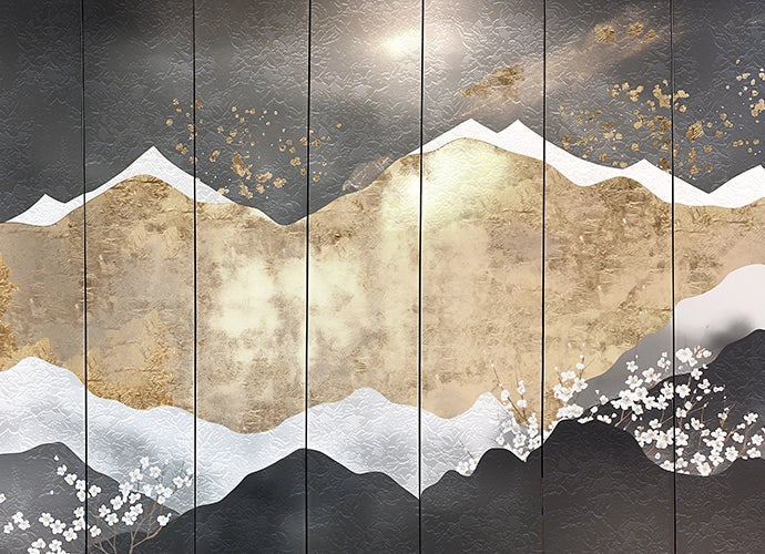 Gold Mountain Panel Wallpaper Mural – design