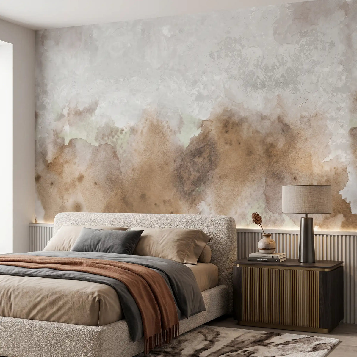 Golden Smoke Wallpaper Mural – Bedroom